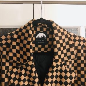 Dolls Kill Lazy Oaf checkered pea coat, NWT, S